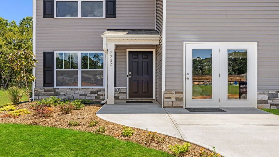 Front exterior of a home in the Harrier Point community, located in Woodruff, SC (Image 2).