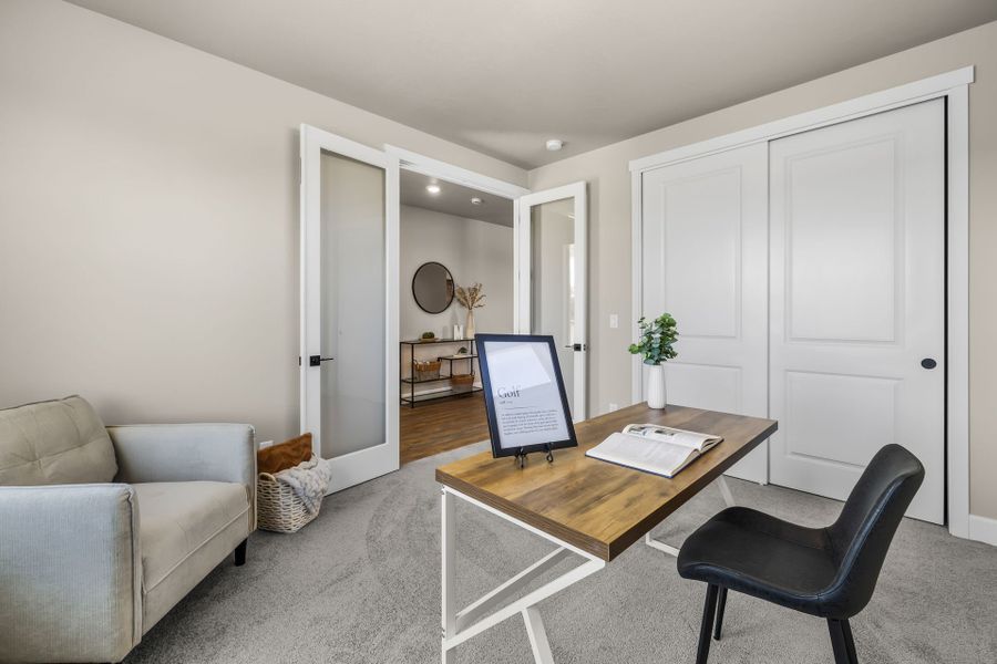Furnished interior in a model home at Willowbrook in Madras (Image 36).