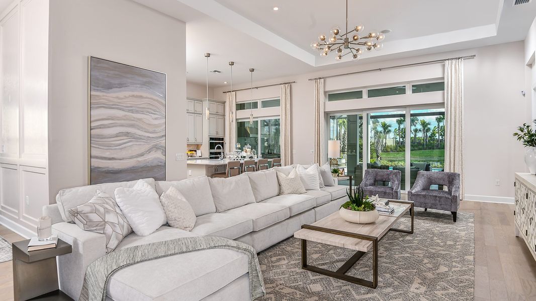 Furnished interior in a model home at Esplanade by the Islands in Naples (Image 63).