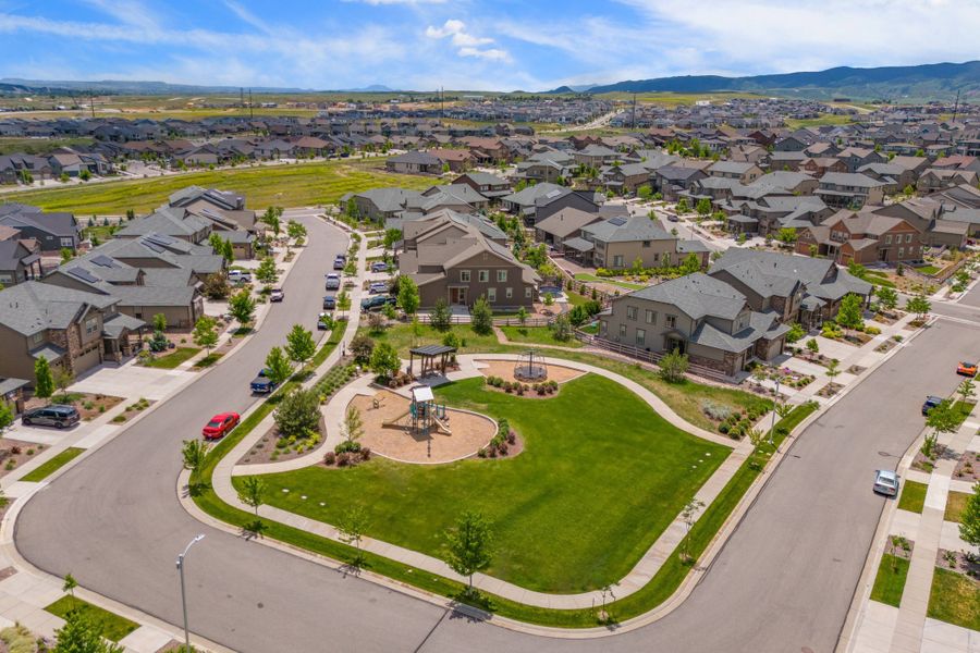 Aerial view of the Trumark Homes at Sterling Ranch community in Littleton, CO, showing layout and nearby surroundings (Image 11).