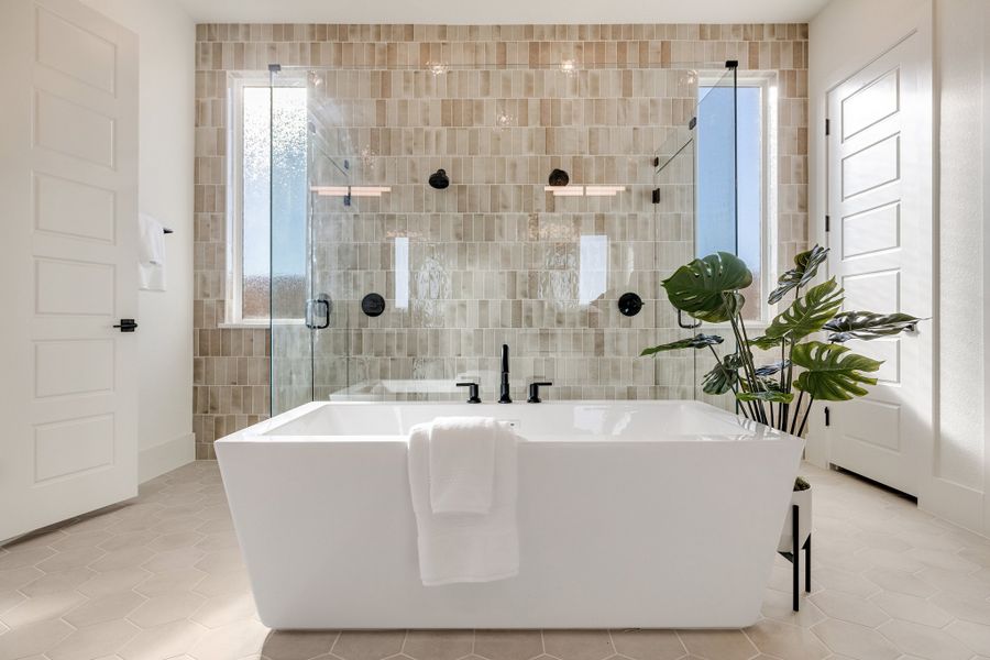 Furnished interior in a model home at The Grove in North Richland Hills (Image 18).