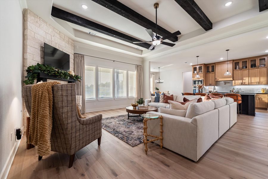 Furnished interior in a model home at Grayson Ridge in Van Alstyne (Image 41).