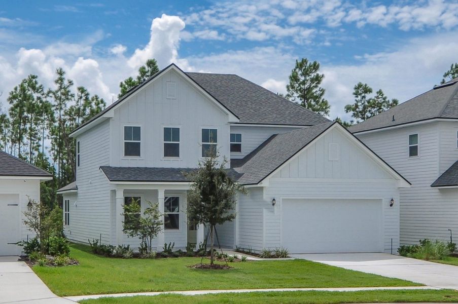 Front exterior of a home in the Mariposa at EverRange community, located in Jacksonville, FL (Image 9).