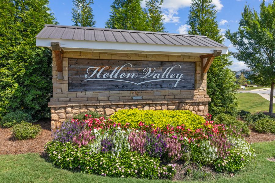 Entrance to the Hellen Valley community in Braselton, GA, featuring signage and landscaping (Image 2).