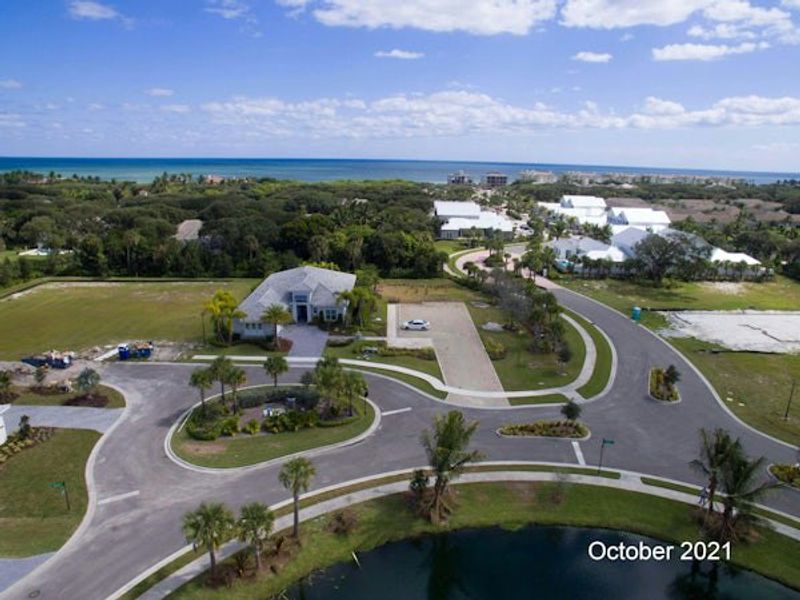 Aerial view of the The Strand community in Vero Beach, FL, showing layout and nearby surroundings (Image 31).