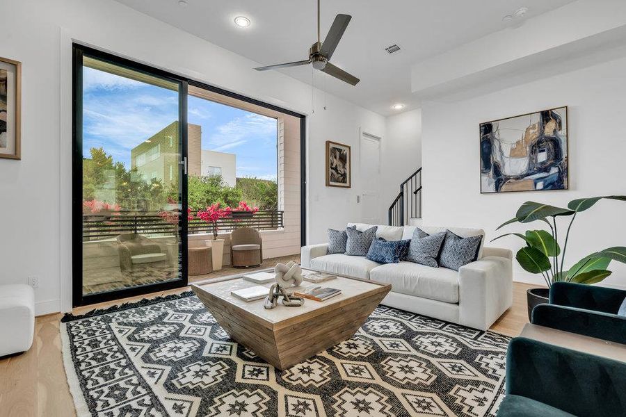 Furnished interior in a model home at Commerce Row in Houston (Image 7).