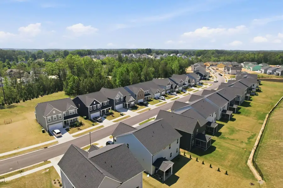 Aerial view of the Williams Grove community in Apex, NC, showing layout and nearby surroundings (Image 11). Aerial view of the Williams Grove community in Apex, NC, showing layout and nearby surroundings (Image 11).