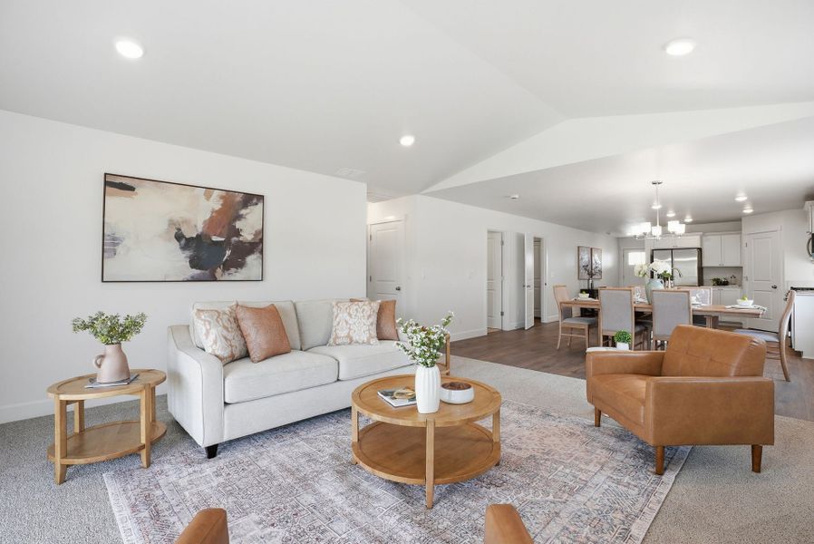 Furnished interior in a model home at IronHorse in Prineville (Image 6).