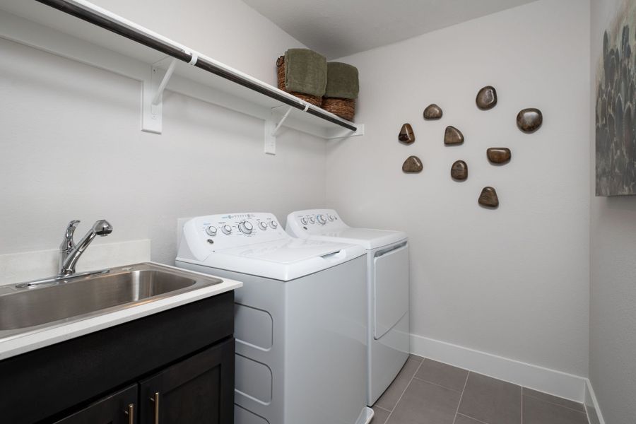 Furnished interior in a model home at Union Park in Aubrey (Image 25).