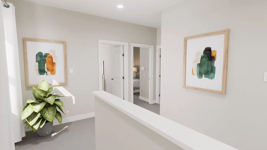 Furnished interior in a model home at Hamlin Meadows Townhomes in Winter Garden (Image 7). Furnished interior in a model home at Hamlin Meadows Townhomes in Winter Garden (Image 7).