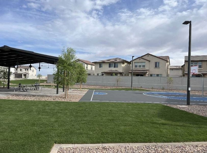 A scenic basketball court and picnic area in Avalon Crossing Inspiration by Lennar (Mesa, AZ). A scenic basketball court and picnic area in Avalon Crossing Inspiration by Lennar (Mesa, AZ).