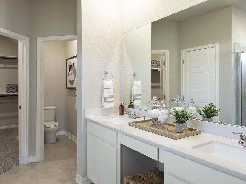 Furnished interior in a model home at Lark Canyon in New Braunfels (Image 10). Furnished interior in a model home at Lark Canyon in New Braunfels (Image 10).