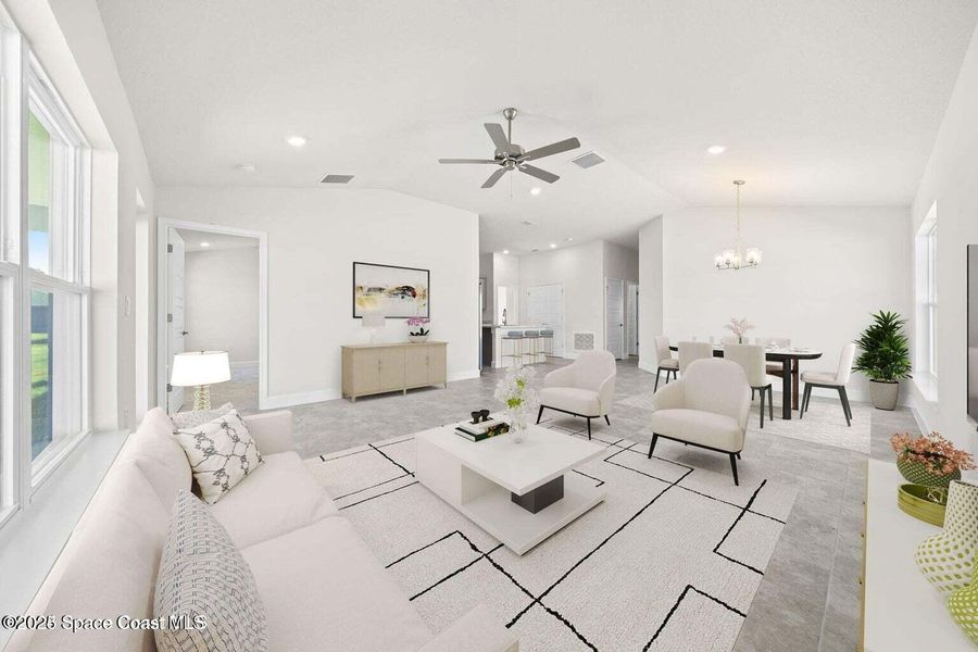 Furnished interior in a model home at Hickory Ridge, Cocoa, FL in Cocoa (Image 21). Furnished interior in a model home at Hickory Ridge, Cocoa, FL in Cocoa (Image 21).