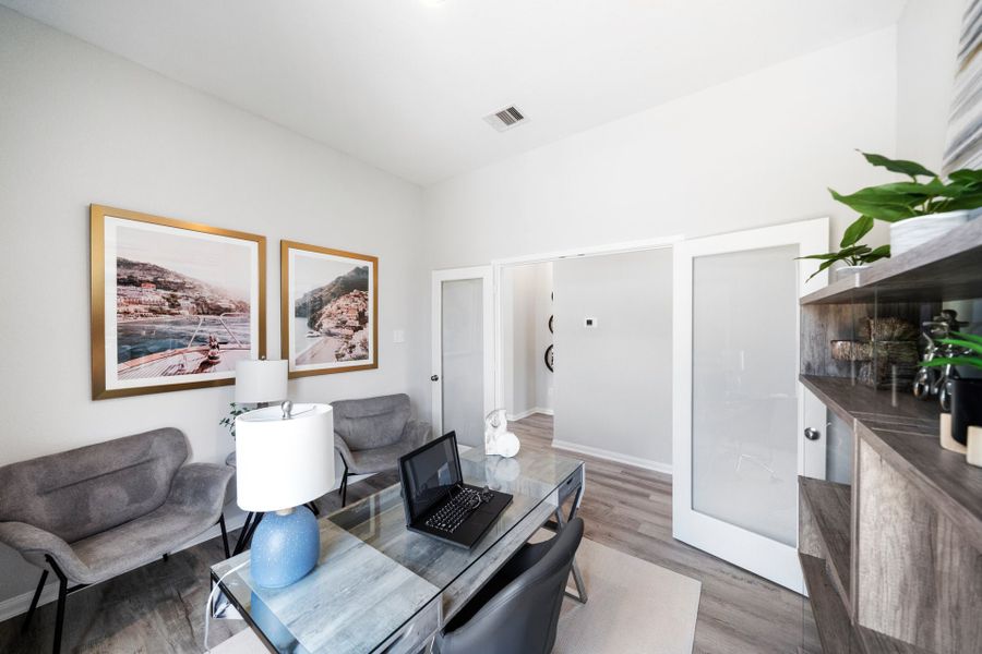 Furnished interior in a model home at Bluebonnet Village in Bellville (Image 16).