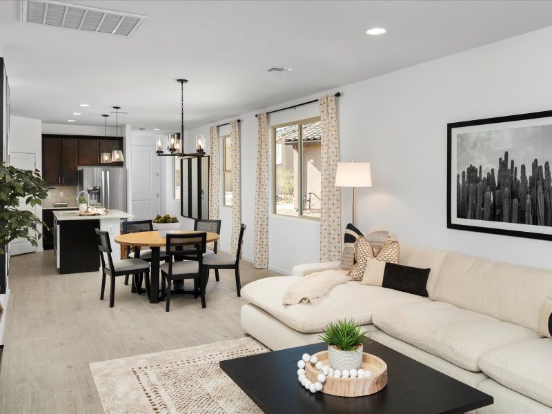 Furnished interior in a model home at Rincon Crest at Rocking K in Vail (Image 7). Furnished interior in a model home at Rincon Crest at Rocking K in Vail (Image 7).