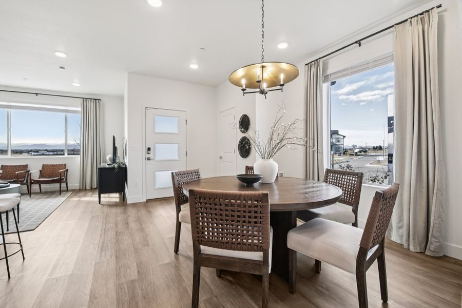 Furnished interior in a model home at Timnath Ranch Townhomes in Timnath (Image 9).