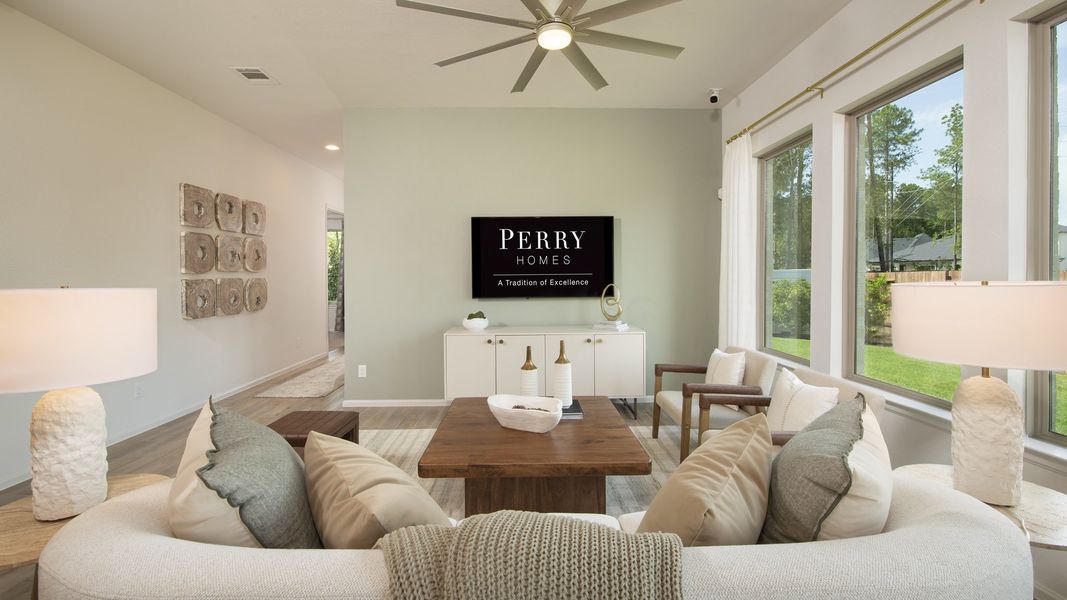 Furnished interior in a model home at Woodhavyn 40' in Magnolia (Image 3). Furnished interior in a model home at Woodhavyn 40' in Magnolia (Image 3).