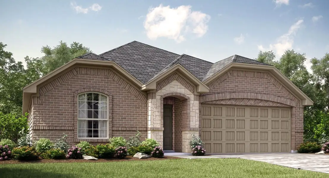 Front exterior of a home in the Trinity Crossing: Classic Collection community, located in Forney, TX (Image 5).