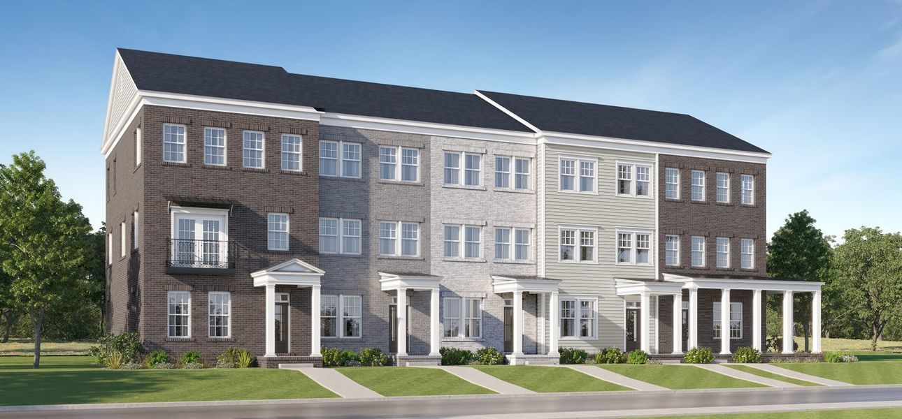 Front exterior of a home in the One Lebanon Place: Row Collection community, located in Lebanon, TN (Image 4).