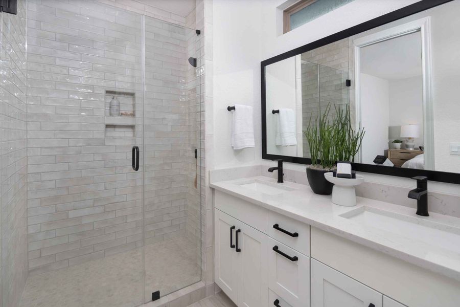 Furnished interior in a model home at The Porch at Du Pre in Buda (Image 18).