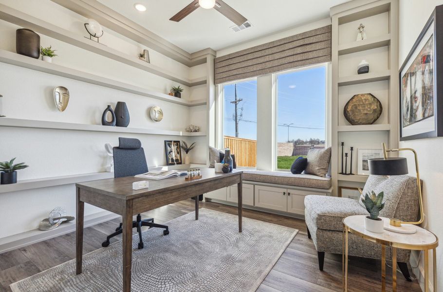 Furnished interior in a model home at Village on Main Street in Frisco (Image 29).