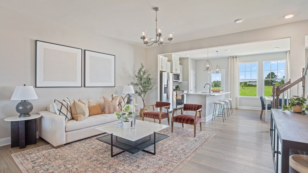 Furnished interior in a model home at Sidney Creek Townhomes in Zebulon (Image 32).