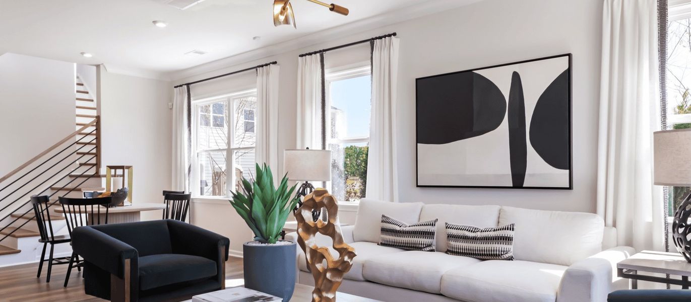 Furnished interior in a model home at Ross Farms in Charlotte (Image 5).