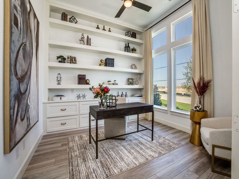 Furnished interior in a model home at Painted Tree - Woodland West in McKinney (Image 28).