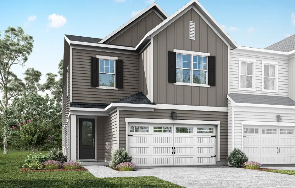 Front exterior of a home in the The Townes at Willow Park community, located in Cary, NC (Image 5). Front exterior of a home in the The Townes at Willow Park community, located in Cary, NC (Image 5).