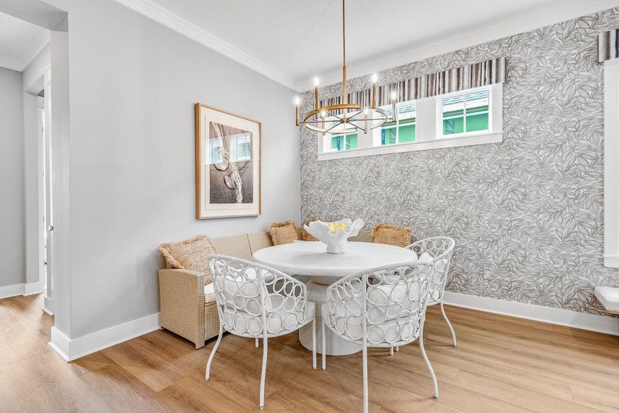 Furnished interior in a model home at The Villas at Longleaf Park, a Watersound Origins® community in Inlet Beach (Image 40).