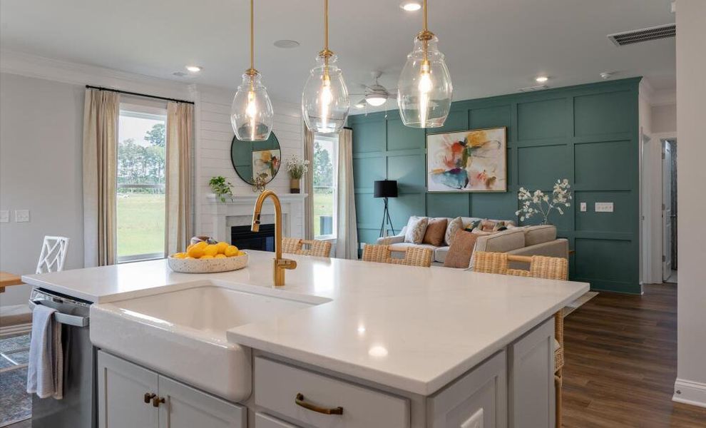 Furnished interior in a model home at Parker's Preserve in Ridgeville (Image 9).