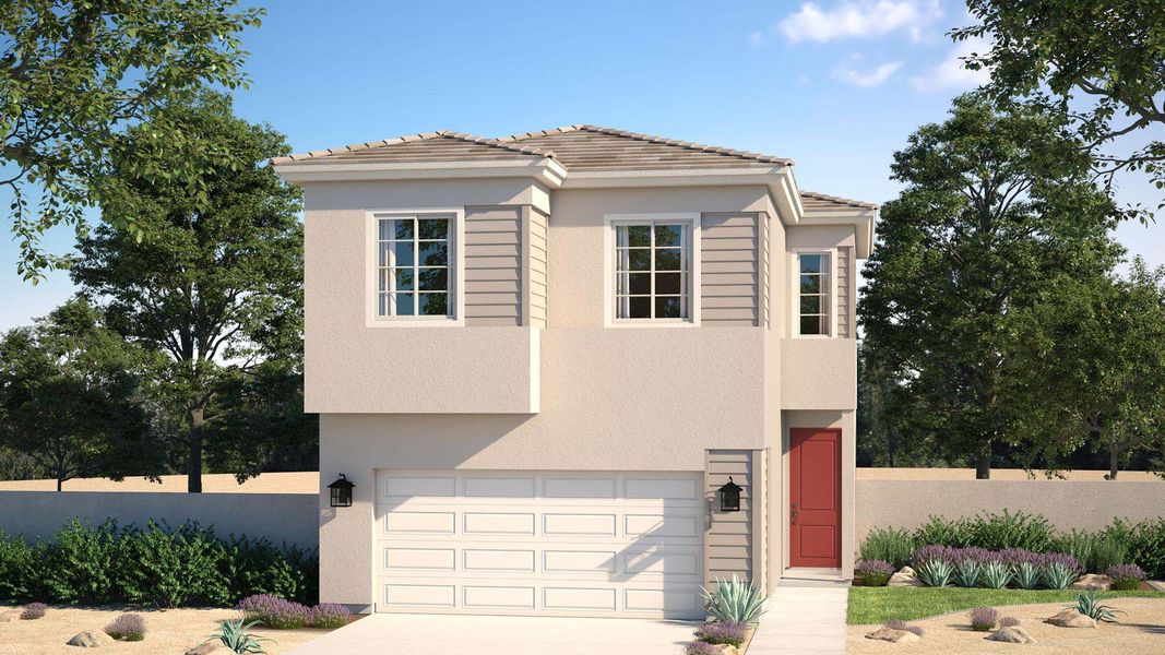 Front exterior of a home in the Greenpointe at Eastmark community, located in Mesa, AZ (Image 12).