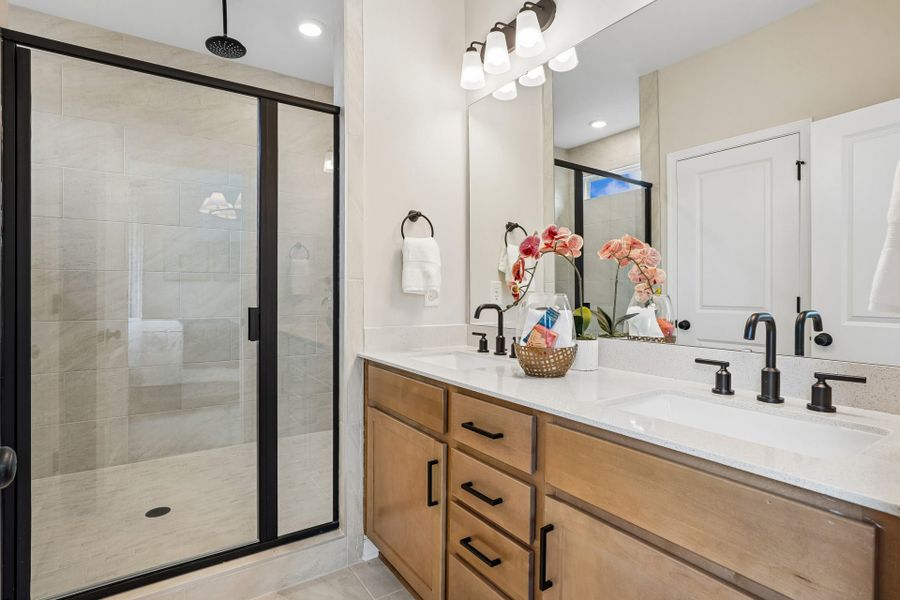 Furnished interior in a model home at South Lake Townes at Flowers Plantation in Clayton (Image 36).