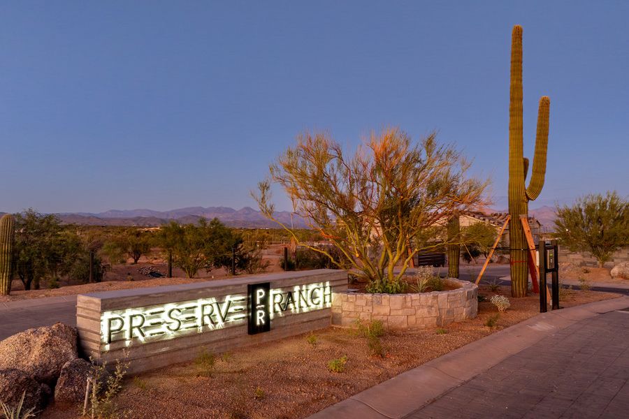 Entrance to the Preserve Ranch community in Scottsdale, AZ, featuring signage and landscaping (Image 5).