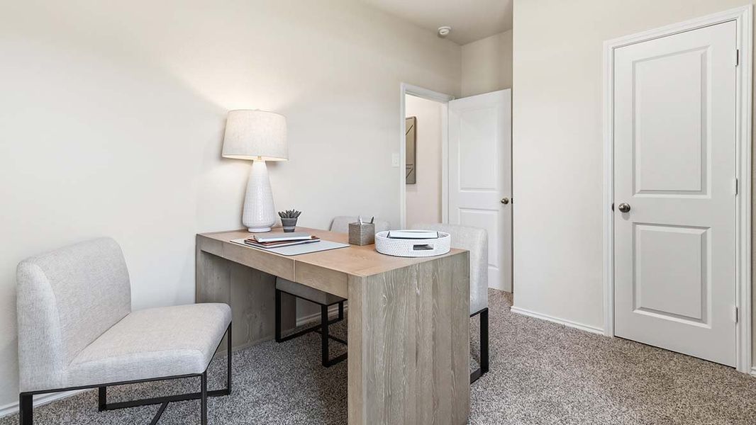 Furnished interior in a model home at Blue Ridge Ranch in San Antonio (Image 29).