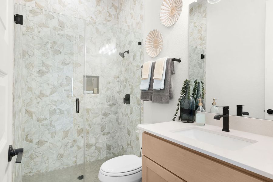 Furnished interior in a model home at The Colony- Driscoll Bluffs in Bastrop (Image 17).