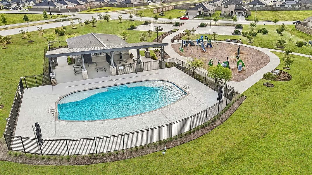Aerial view of the Newport Pointe community in Crosby, TX, showing layout and nearby surroundings (Image 5).