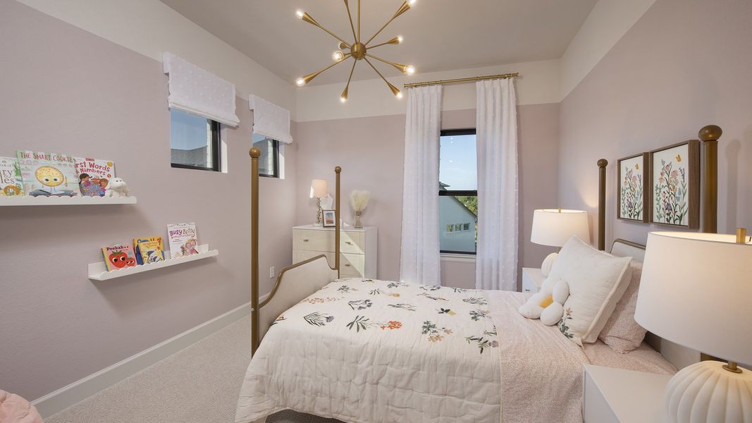 Furnished interior in a model home at Cross Creek West 55' in Fulshear (Image 23).