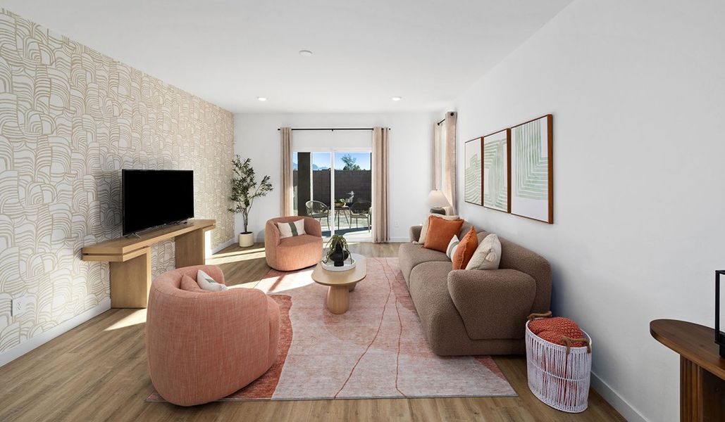 Furnished interior in a model home at Entrada Del Toro at Rancho Sahuarita in Sahuarita (Image 20).