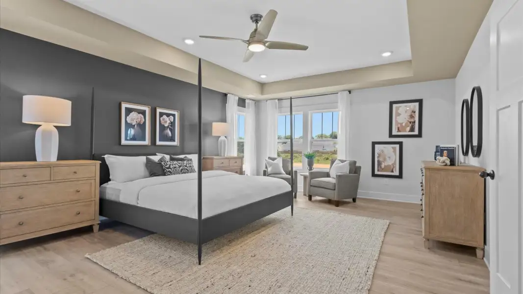 Furnished interior in a model home at Woodland Summit in Simpsonville (Image 29).