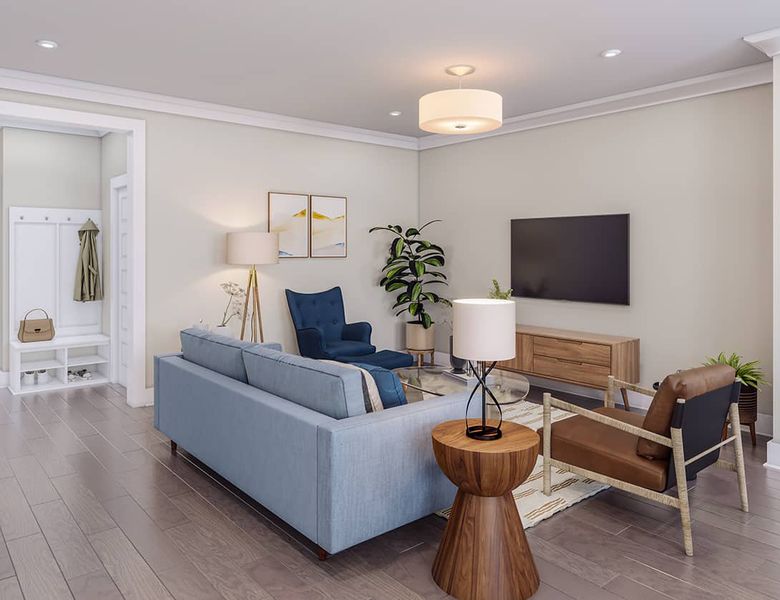 Furnished interior in a model home at Chatham Park in Pittsboro (Image 53).