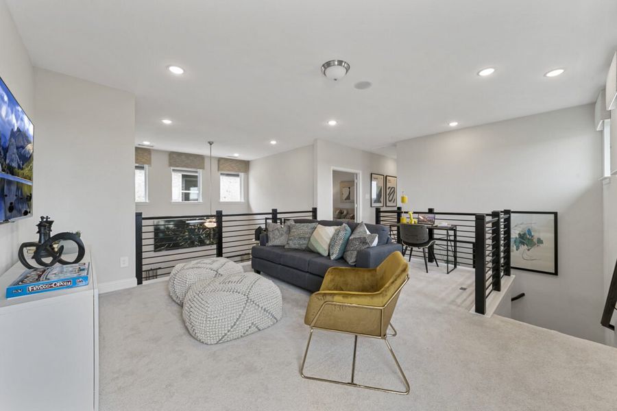 Furnished interior in a model home at Duets 41s in Frisco (Image 7).