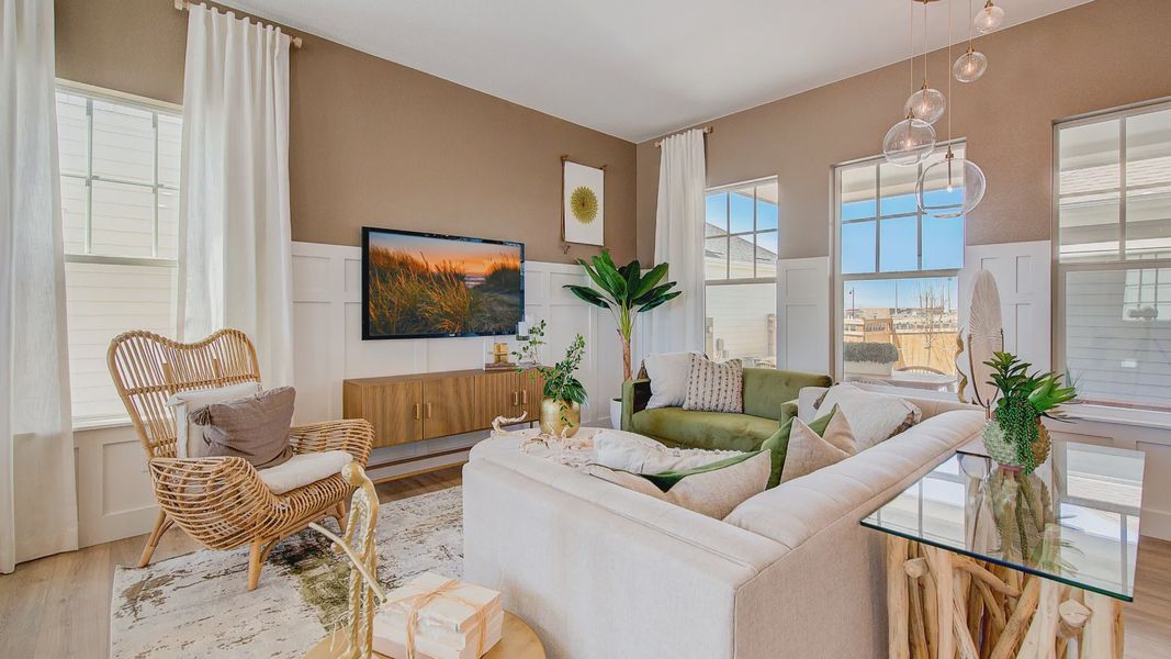 Furnished interior in a model home at Westerly in Erie (Image 32).