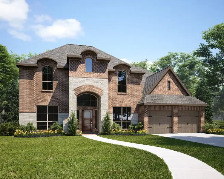Front exterior of a home in the Elyson Valencia 65' community, located in Katy, TX (Image 4).