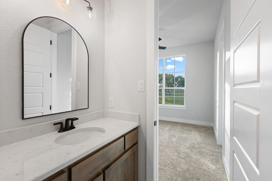 Furnished interior in a model home at Lola Creek Ranch in Boyd (Image 41).
