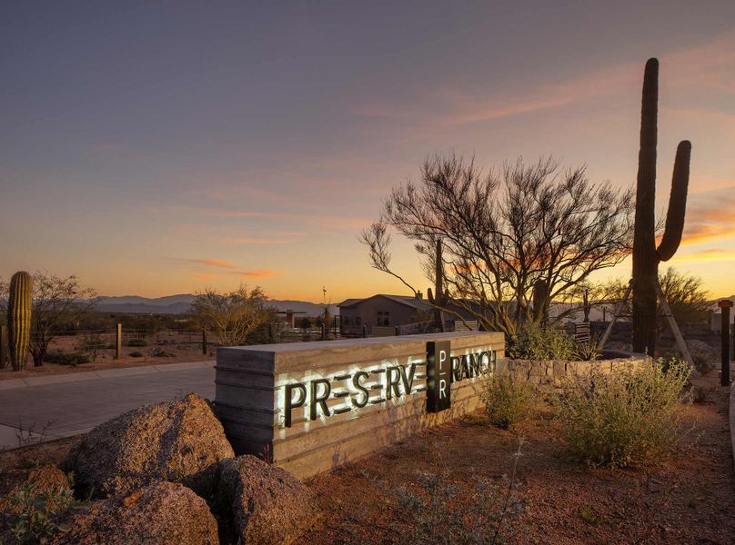 Entrance to the Preserve Ranch community in Scottsdale, AZ, featuring signage and landscaping (Image 6).
