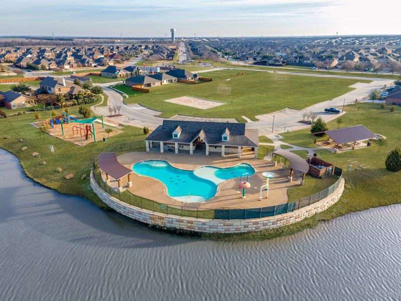 Aerial view of the Verandah: Meadows 50' community in Royse City, TX, showing layout and nearby surroundings (Image 1).