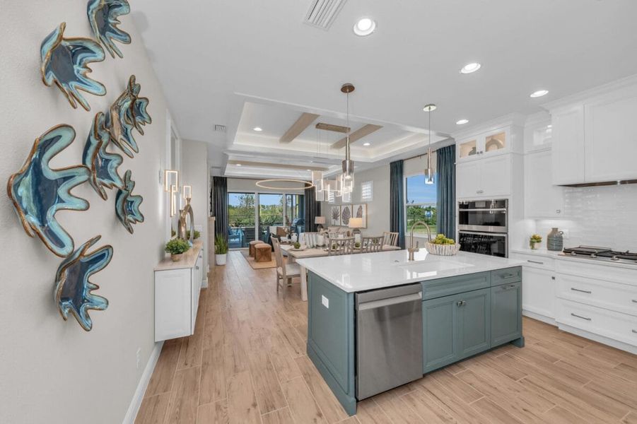 Furnished interior in a model home at Reflection Villas at Watercolor Place in Bradenton (Image 114).