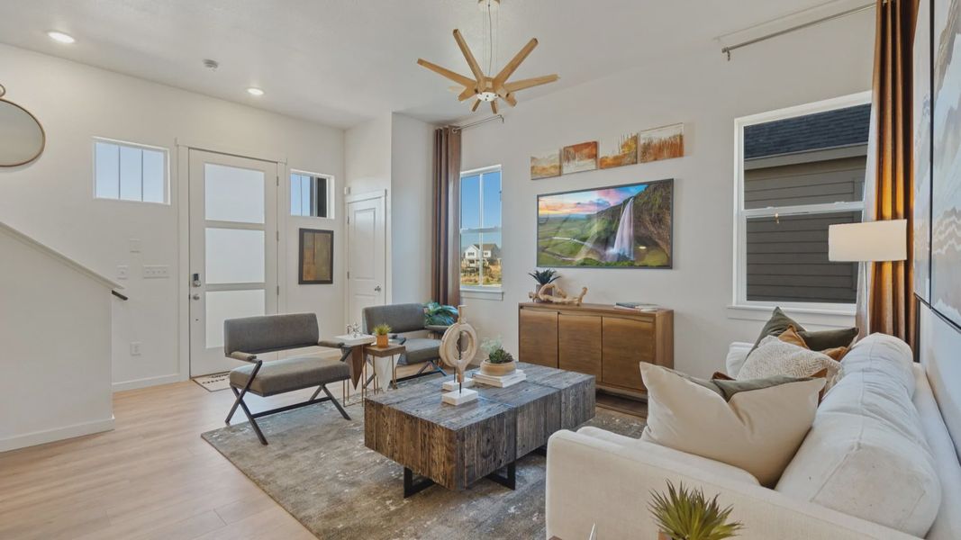 Furnished interior in a model home at Trailside on Harmony in Timnath (Image 6). Furnished interior in a model home at Trailside on Harmony in Timnath (Image 6).