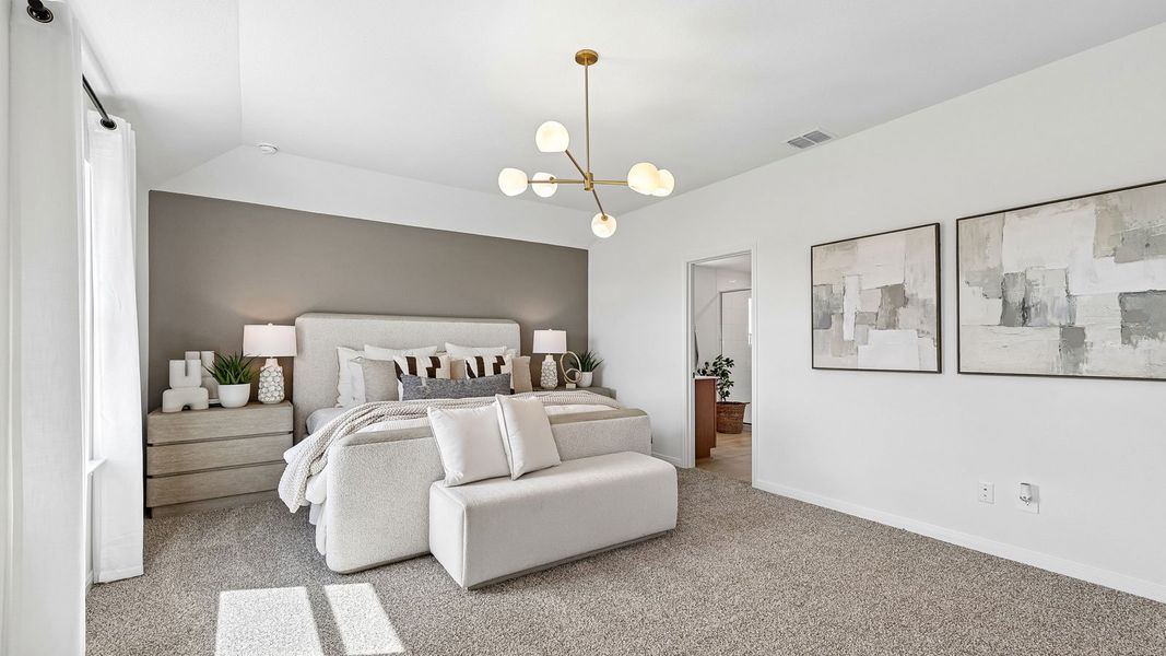 Furnished interior in a model home at Revelry in Del Valle (Image 30). Furnished interior in a model home at Revelry in Del Valle (Image 30).
